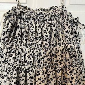 Bershka Black and White Floral Fabric